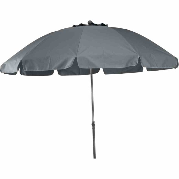 Tropico Mittelstockschirm anthrazit/grau Ø250cm Gestell Stahl anthrazit, Bezug 100% Polyester, 180g/m² in grau, Lichtschutzfaktor UPF 50+