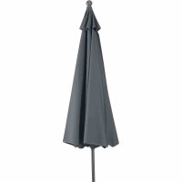 Tropico Mittelstockschirm anthrazit/grau Ø250cm Gestell Stahl anthrazit, Bezug 100% Polyester, 180g/m² in grau, Lichtschutzfaktor UPF 50+