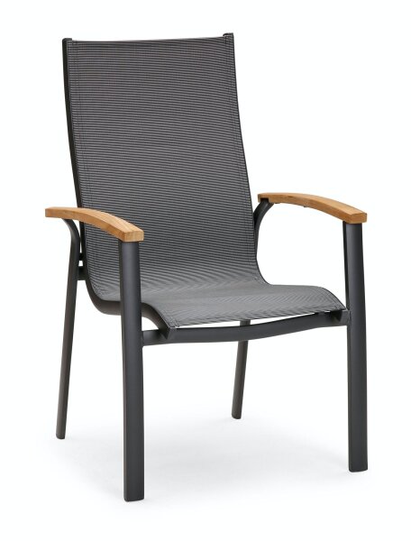 Stapelsessel Cavalese anthrazit / Teak