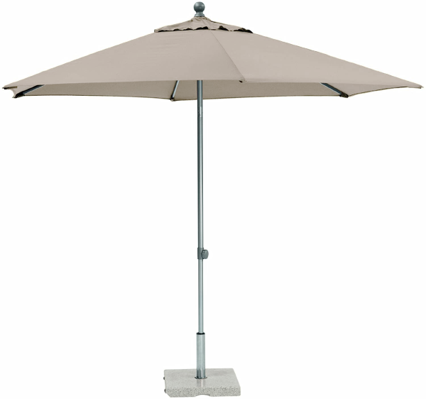 EASY PUSH Schirm Ø 300 cm Aluminium silber / taupe