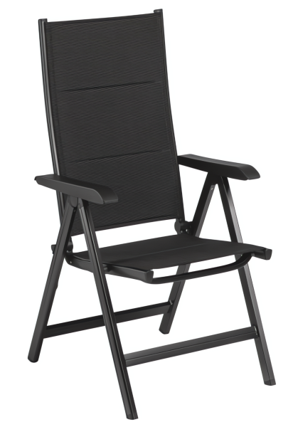 BASIC PLUS PADDED Multipositionssessel, anthrazit, Alu / Textilene, verstellbare Rückenlehne