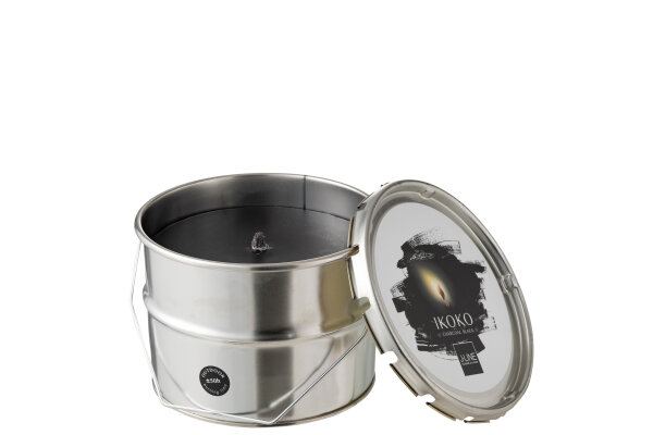 Outdoorkerze Farbeimer Ikoko Metall / Wachs Schwarz Small 50s