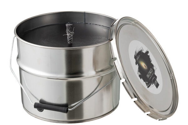 Outdoorkerze Farbeimer Ikoko Metall / Wachs Schwarz Large 135s