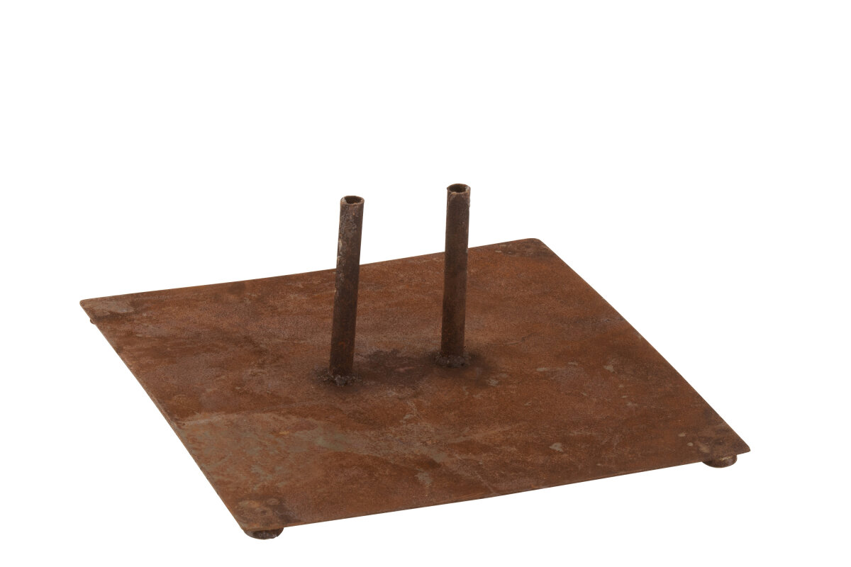 Fuß für Gartenstecker 2 Stift, Metall, Rost, Large, 45,90