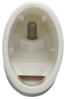 Tischfußkappe 38x25 oval weiss mit Höhenversteller