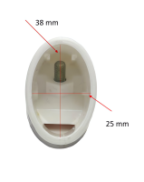 Tischfußkappe 38x25 oval weiss mit Höhenversteller