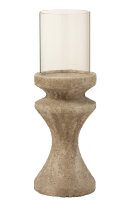 Windlicht Auf Fuß Rustikal Zement Beige