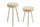 Hocker aus Paulowniaholz weiß (2er Set)