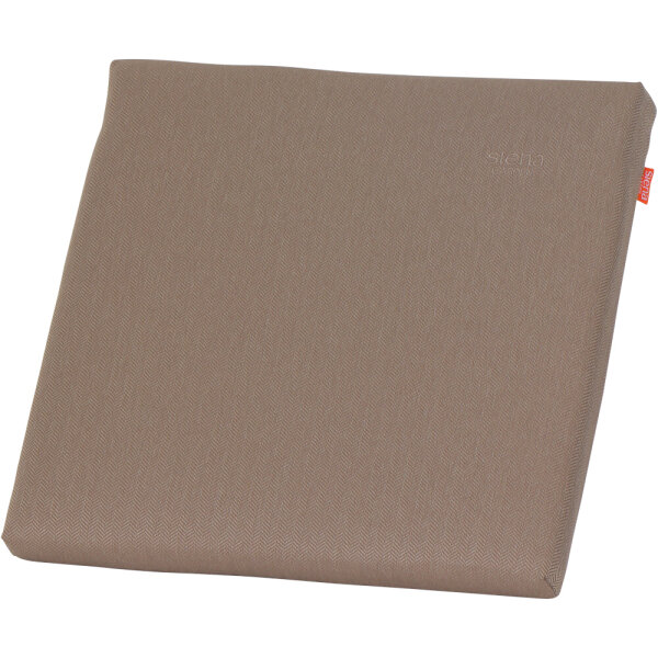 ASTER Sitzkissen / Hockerauflage Dessin Fish Bone braun, 100 % recyceltes Polyester