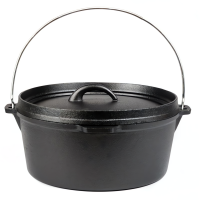 Dutch Oven 5 Liter Fassungsvermögen, Gusseisen, schwarz
