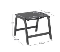 Easy Hocker Aluminium / Textilene, anthrazit / anthrazit