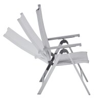 RASMUS Multipositionssessel Aluminium silber / hellgrau