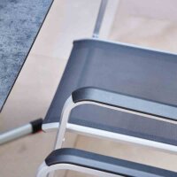 Tesoro Stapelsessel Alu, silber,Textilbezug grau, zerlegt
