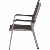 Tesoro Stapelsessel Alu, silber,Textilbezug grau, zerlegt