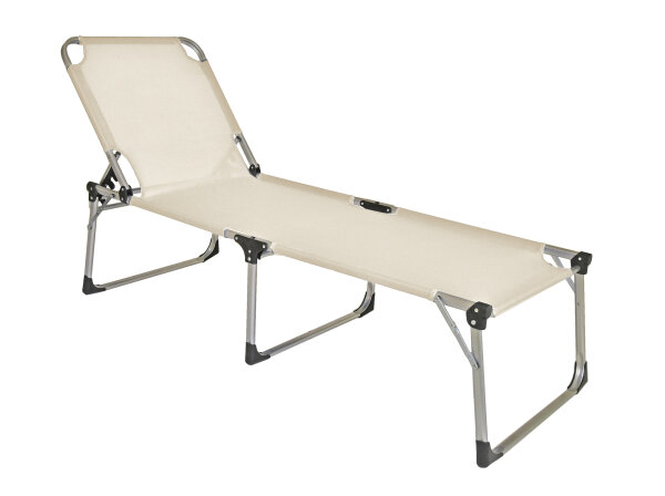 XXL Sonnenliege ABACO, beige Aluminium / Kunststoffbespannung