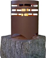 Solar-Feuerkorb, rostoptik 12 LED mit Flammeneffekt