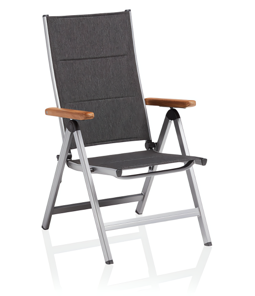 GRANADA Padded Multipositionssessel silber/ anthrazit meliert