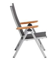 GRANADA Padded Multipositionssessel silber/ anthrazit meliert