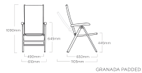 GRANADA Padded Multipositionssessel silber/ anthrazit meliert