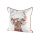 Kissen Hirschkopf mit Blumen braun/creme, Rückseite braun