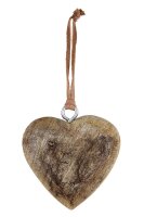 Holz Hänger Herz "Rustik" aus Mangoholz,...