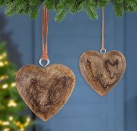 Holz Hänger Herz "Rustik" aus Mangoholz,...
