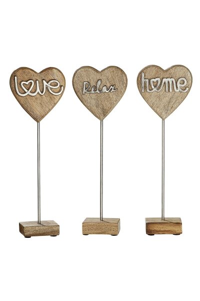 Holz Herz am Stab "Love / Relax / Home" aus Mangoholz