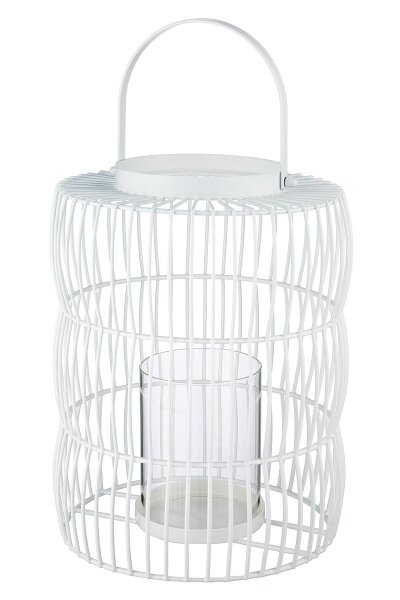 Windlicht "Stage" weiß 44cm