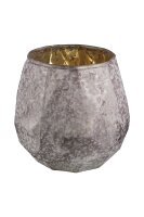 Glas Windlicht "Cinza" matt grau/innen...