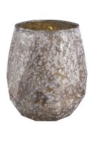Glas Windlicht "Cinza" matt grau/innen...