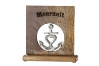 Holz Standrelief "Meerzeit" aus Mangoholz,...