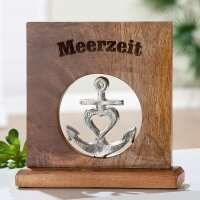 Holz Standrelief "Meerzeit" aus Mangoholz,...