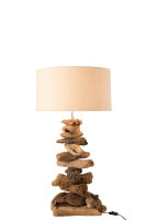 Lampe+Schirm Treibholz Naturell / Beige Small