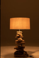 Lampe+Schirm Treibholz Naturell / Beige Small