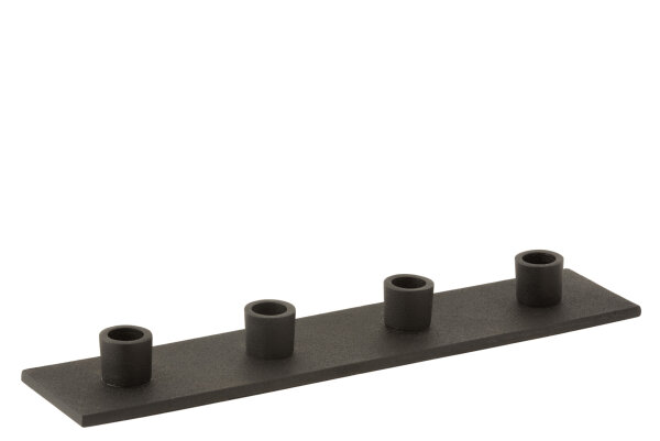Kerzenhalter für 4 Kerzen Metall Matt Schwarz
