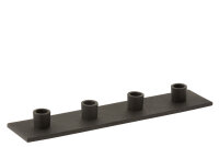 Kerzenhalter für 4 Kerzen Metall Matt Schwarz