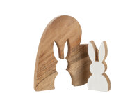 Hasen Silhouette Herz Puzzle Mangobaum Naturell...