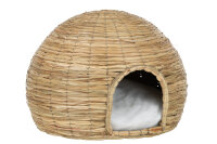 Katzenkorb + Kissen Yumi Stroh Naturell