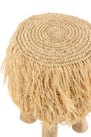 Hocker Alex Raphia / Teakholz Naturell