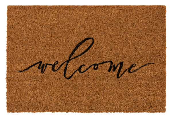 Fußmatte Welcome Kokos Naturell / Schwarz