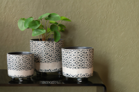 Übertopf Mosaik Keramik Grau/Blau Small