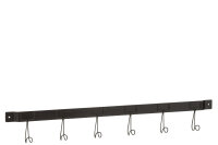 Garderobe 6 Haken Metall Schwarz Large