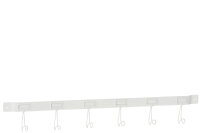 Garderobe 6 Haken Metall Weiß Large