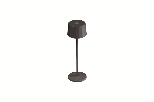 KETTLIGHT RIBBED Tischleuchte Ø11cm, Höhe 35cm, matt schwarz, Aluminium / Polycarbonat