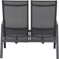 Savona 2er Bank, matt-anthrazit Alu, Textil,silber-schwarz