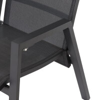 Savona 2er Bank, matt-anthrazit Alu, Textil,silber-schwarz