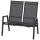 Savona 2er Bank, matt-anthrazit Alu, Textil,silber-schwarz