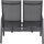 Savona 2er Bank, matt-anthrazit Alu, Textil,silber-schwarz