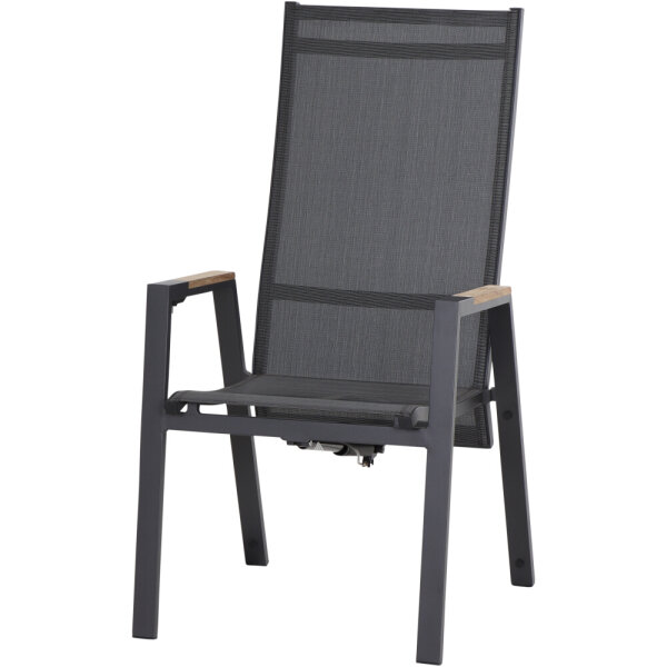 Savona Move Sessel matt-anthrazit, Teak
