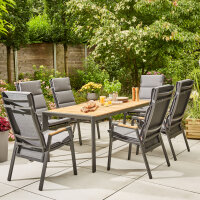 Savona Move Sessel matt-anthrazit, Teak
